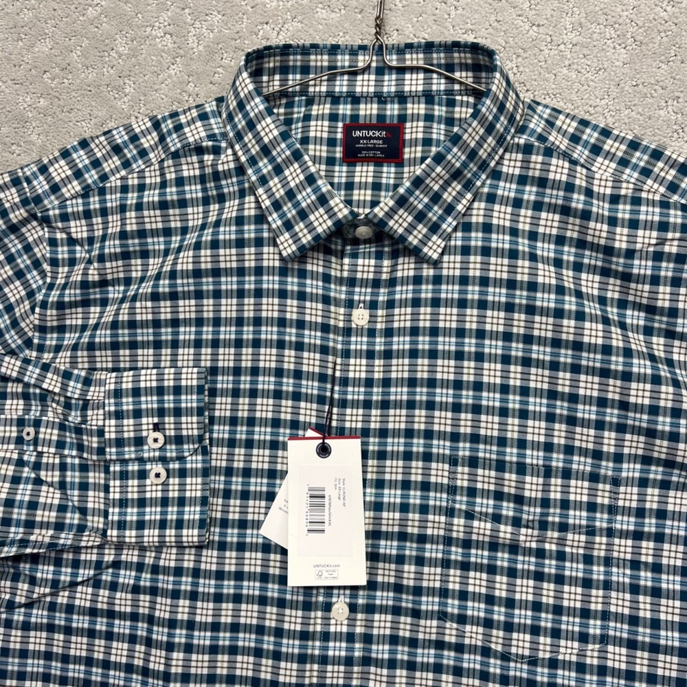 UNTUCKit Shirt Mens XXL Plaid Elrond-WF Button Down Slim Fit Wrinkle‎ Free BNWT